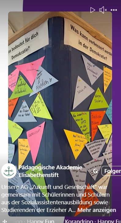 Elisabethenstift bei der Demokratieausstellung