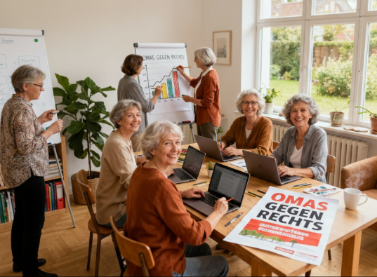 Einige Frauen bereiten sich auf die Kommunalwahlaktionen vor