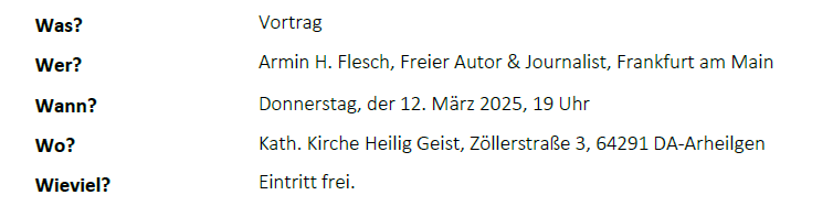 Ort und Uhrzeit der Veranstaltung