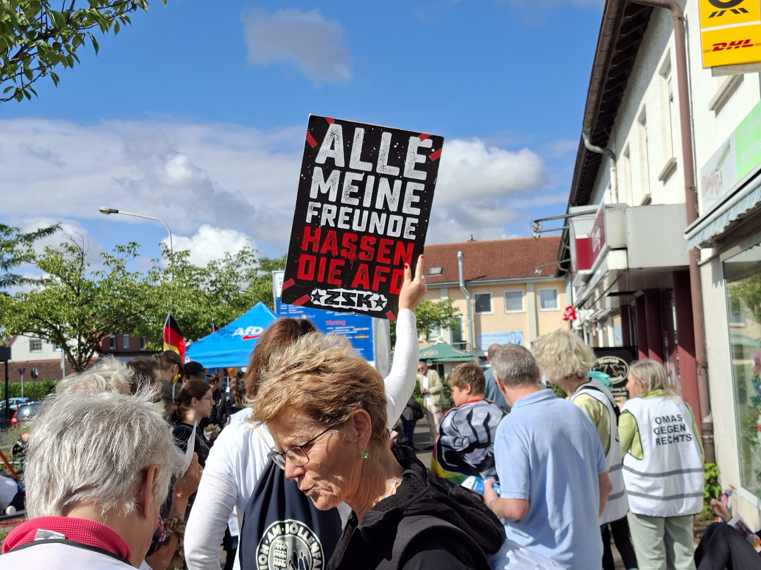 Demoplakat 'Alle meine Freunde...'